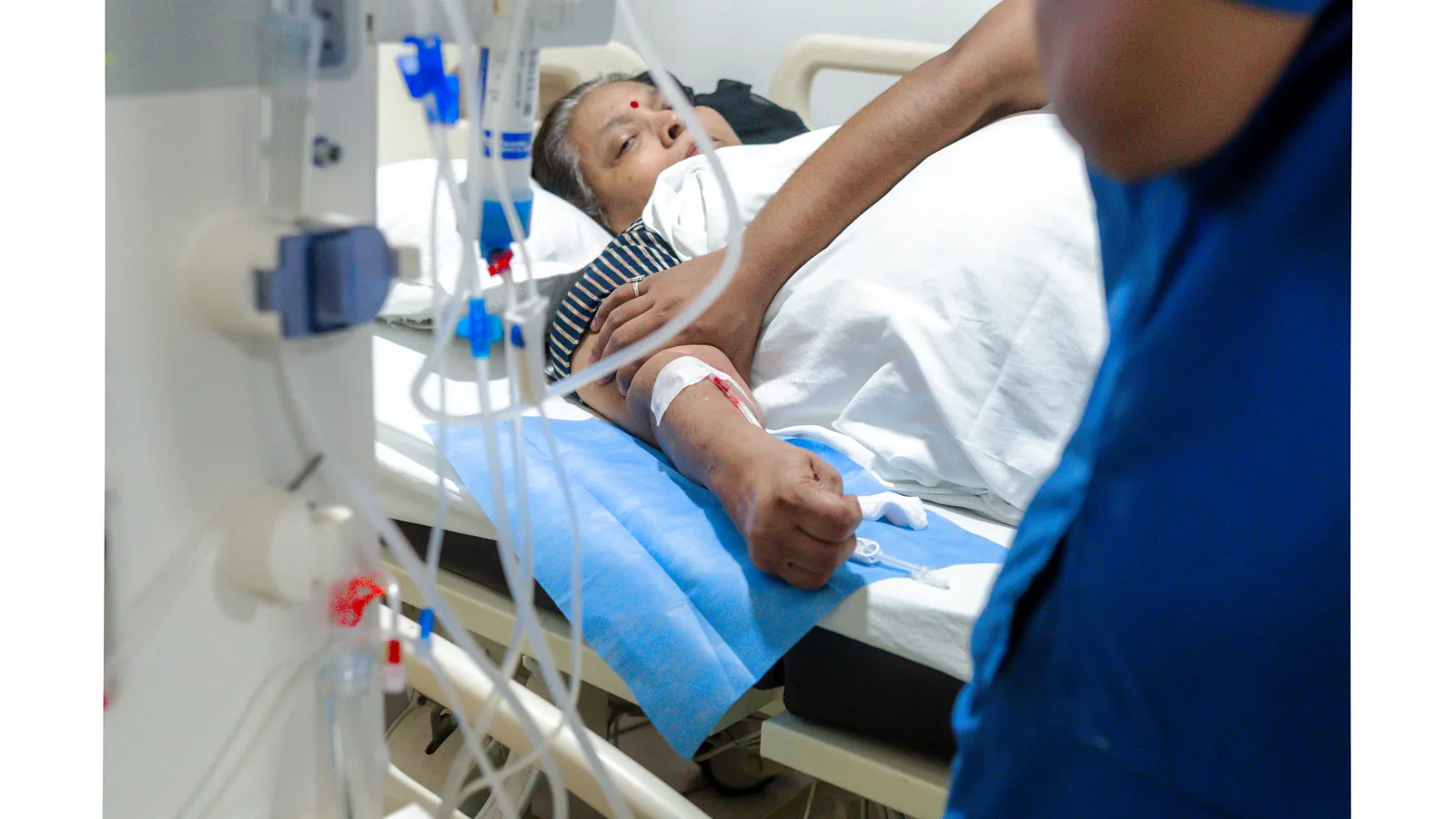 Patient receiving hemodialysis at Renacare